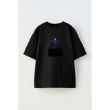 Unisex Grand Theft Auto San Andreas Tasarım Baskılı Pamuk Sıyah Oversize T-Shirt - Siyah