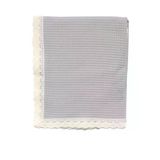 Unisex Gri Dantelli Pike Battaniye 105*120 cm