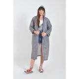 Unisex Gri Eva Kumaş Su Rüzgar Geçirmez Yağmurluk