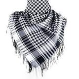 Unisex Günlük Kullanıma Uygun Büyük Boy Puşi Şal siyah/beyaz