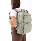 Unisex Günlük Sırt Çantası Paraşüt Kumaş Hafif Çok Cepli Yağmur Itici Kumaş 40*30 cm Okul Çantası - 40 x 30 cm - Bej