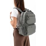Unisex Günlük Sırt Çantası Paraşüt Kumaş Hafif Çok Cepli Yağmur Itici Kumaş 40*30 cm Okul Çantası - 40 x 30 cm - Gri