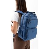 Unisex Günlük Sırt Çantası Paraşüt Kumaş Hafif Çok Cepli Yağmur Itici Kumaş 40*30 cm Okul Çantası - 40 x 30 cm - Mavi