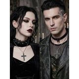 Unisex Haç Kolye Çelik Zincir Minimal Cross Necklace