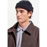 Unisex Hipster Örgü Triko Bere Kısa Katlamalı Şapka lacivert