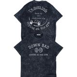 Unisex I'm Down Bad Ttpd Sırt Baskılı Yıkamalı T-Shirt, Oversize Taylor Swift Temalı Vintage Tişört - Siyah - 3XL