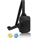 Unisex Impertex Kumaş Telefon Bölmeli Bel ve Çapraz Omuz Çanta Göğüs Seyahet Günlük Bodybag - Siyah
