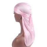 Unisex Kadife Durag Bandana, Uzun Kuyruklu,Saç Bandı (Pembe)