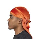 Unisex Kadife Durag Bandana, Uzun Kuyruklu,Saç Bandı (Turuncu)