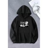 Unisex Kadın Erkek Panda Good Friends Baskılı Oversize Sweatshirt 2 İplik