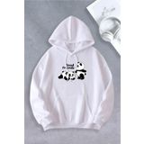 Unisex Kadın Erkek Panda Good Friends Baskılı Oversize Sweatshirt