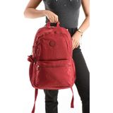 Unisex Kadın Sırt Çantası Gümlük Kullanıma Uygun Büyük Boy Seyahat Çantası 43*30 cm Okul Çantası - 43 x 30 cm - Bordo