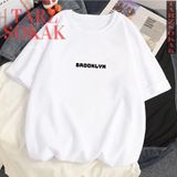 Unisex Kadın/erkek Brooklyn Özel Renkli Oversize Bisiklet Yaka Pamuklu T-Shirt - Beyaz