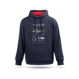 Unisex Kapşonlu Sweatshirt Anatomy Great White Shark Tasarım Kapşonlu Sweatshirt, Deep Blue, S
