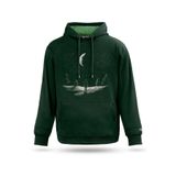 Unisex Kapşonlu Sweatshirt Gece ve Yıldızlar Tasarım Kapşonlu Sweatshirt, Nefti yeşil, 2XL