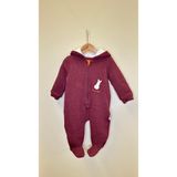 Unisex Kapüşonlu Patikli Tulum Mont- Tavşan - Mürdüm - 3 - 6 Ay