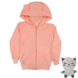 Unisex Kendinden Peluş Oyuncak Kedili Gri Fermuarlı Kapşonlu Hırka