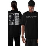 Unisex Kendrick Lamar Sırt Baskılı Tişört, Oversize Rapper Temalı Bisiklet Yaka T-Shirt - Siyah