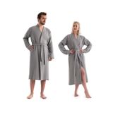 Unisex Kimono 4 Kat Müslin Bornoz (Gri, XXL)