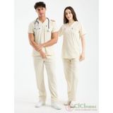 Unisex Kırem Hastane Forması - Krem - L