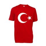 Unisex Kırmızı Ay Yıldız Türk Bayraklı Tişört