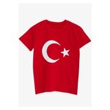 Unısex Kısa Kol Çocuk Bayrak Ay Yıldızlı 23 Nisan 29 Ekim 10 Kasım Gösteri Özel T-shırt 321trk