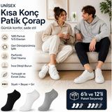 Unisex Kısa Konç 12’li Patik Çorap, %85 Pamuklu Geri Dönüştürülmüş Iplik, Parfümlü Ince Dikişli, Günlük Spor Çorabı - 39 - 44 - 105-Renkli