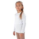 Unisex Kız Ve Erkek Çocuk Badi Bisiklet Yaka Uzun Kol Beyaz Tişört