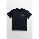 Unisex Lacivert T-Shirt Bordo Mavi Kurt Wolf Red Blue Minimal Ön Baskılı Tişört - 2XL