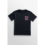 Unisex Lacivert T-Shirt Punk Is Not Dead Rock Grunge Music Müzik Minimal Ön Baskılı Tişört - XS