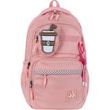Unisex Lise Sırt Çantası Ortaokul Sırt Çantası 45*32 cm Anahtarlık Cüzdan Hediyeli - Pembe