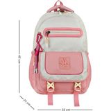 Unisex Lise Sırt Çantası Ortaokul Sırt Çantası 45*32 cm Anahtarlık Hediyeli - Pembe