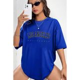 Unisex Los Angles Tasarım Tshirt - Mavi