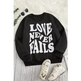 Unisex Love Baskılı Bisiklet Yaka Sweatshirt