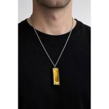 Unisex Metal Mızıka Kolye Altın Siyah 60 Cm Zincir Sesli Tasarım