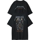Unisex Metallica Unforgiven Sırt Baskılı Tişört, Oversize Rock Band Temalı T-Shirt - Siyah - 2XL