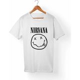 Unisex Nirvana Beyaz Tişört - XL