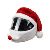 Unisex Noel Baba Motosiklet Kaskı Şapkası, Rahat Kadife Kırmızı Ve Beyaz Peluş Noel Noel Baba Kask Kılıfı Noel Yeni Yıl Şenlikli Tatil Parti
