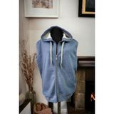 Unisex Normal Kalıp Fermuarlı Kapüşonlu Kışlık Yelek - 05T-Mavi - XL