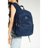 Unisex Okul Çantası Klinkır Kumaş Günlük Sırt Çantası Çok Cepli Hafif Yağmur Geçirmez 38*28 cm - Lacivert