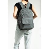 Unisex Okul Çantası Su Itici Hafif Klinkır Kumaş Günlük Sırt Çantası 40*30 cm Çok Cepli - Gri