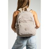 Unisex Okul Çantası Su Itici Hafif Klinkır Kumaş Günlük Sırt Çantası 40*30 cm Lise Ortaokul Çantası - Bej