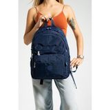 Unisex Okul Çantası Su Itici Hafif Klinkır Kumaş Günlük Sırt Çantası 40*30 cm Lise Ortaokul Çantası - Lacivert