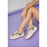 Unisex Ortopedik Kaymaz Kırılmaz Taban Konforlu Sneakers Spor Ayakkabı - Bej - Kahverengi