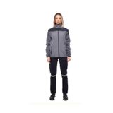 Unisex Outdoor Softshell Mont Lacivert Robalı Çıkma Kollu- Su Geçirmez Mont Gri-M