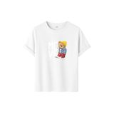 Unisex Oversize Ayıcıklı Tişört, Move Forward Yazılı, Pamuklu, Sokak Stili, Grafik Baskılı (Beyaz, S)