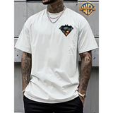 Unisex Oversize Baskılı Pamuklu Bisiklet Yaka Kısa Kollu Beyaz T-Shirt Batman And Superman - 2XL