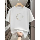 Unisex Oversize Baskılı Pamuklu Bisiklet Yaka Kısa Kollu Beyaz T-Shirt Türk Bayrağı