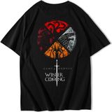 Unisex Oversize Game Of Thrones T-Shirt Siyah - XL