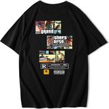 Unisex Oversize Gta San Andreas Wasted T-Shirt Siyah - XL